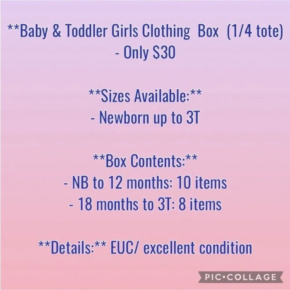 YOU PICK SIZE Baby girls clothing bundle